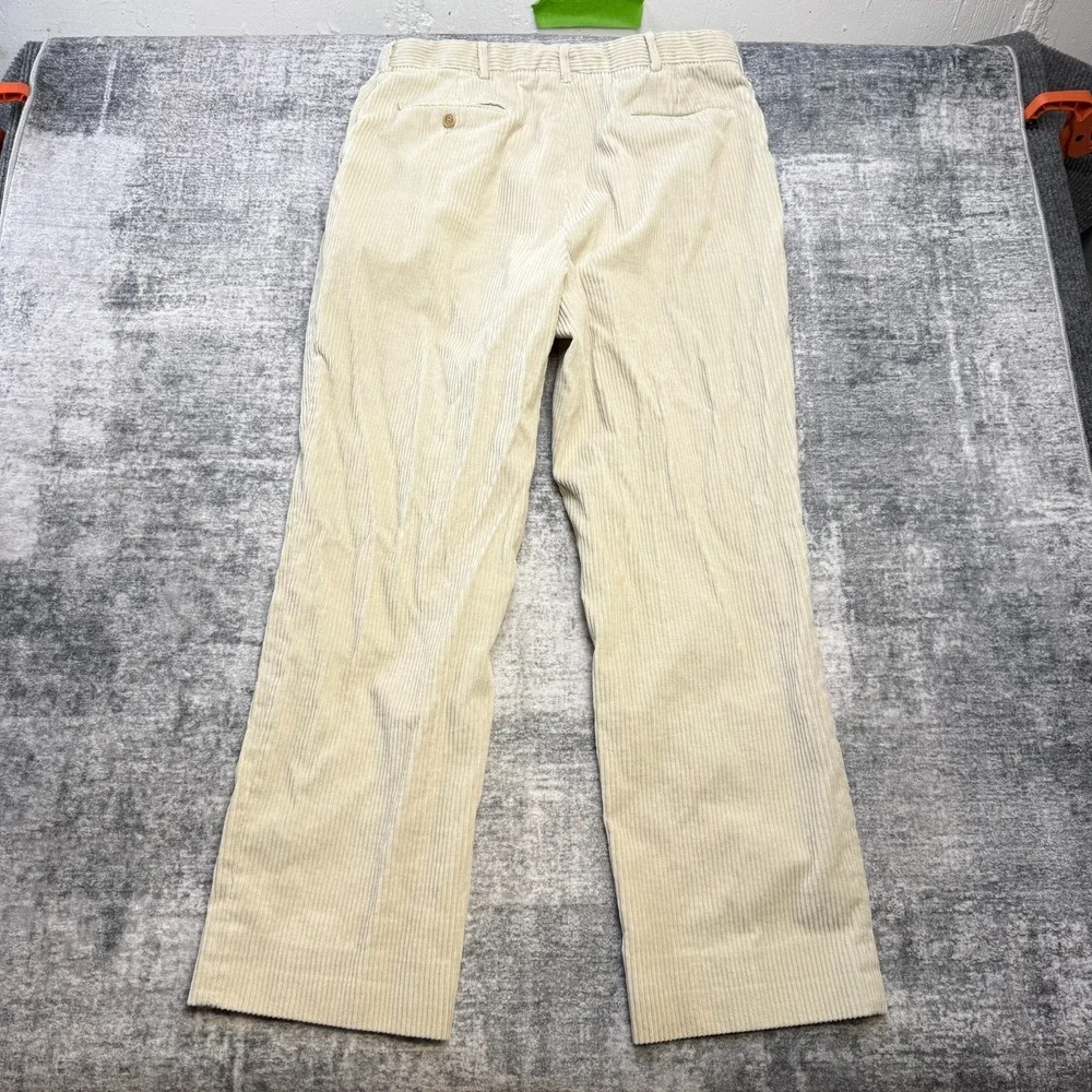 VTG Lands End Corduroy Pants Mens Fits‎ 36x31 Cream Wide Wale Field Trousers USA